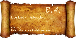 Borbély Adeodát névjegykártya